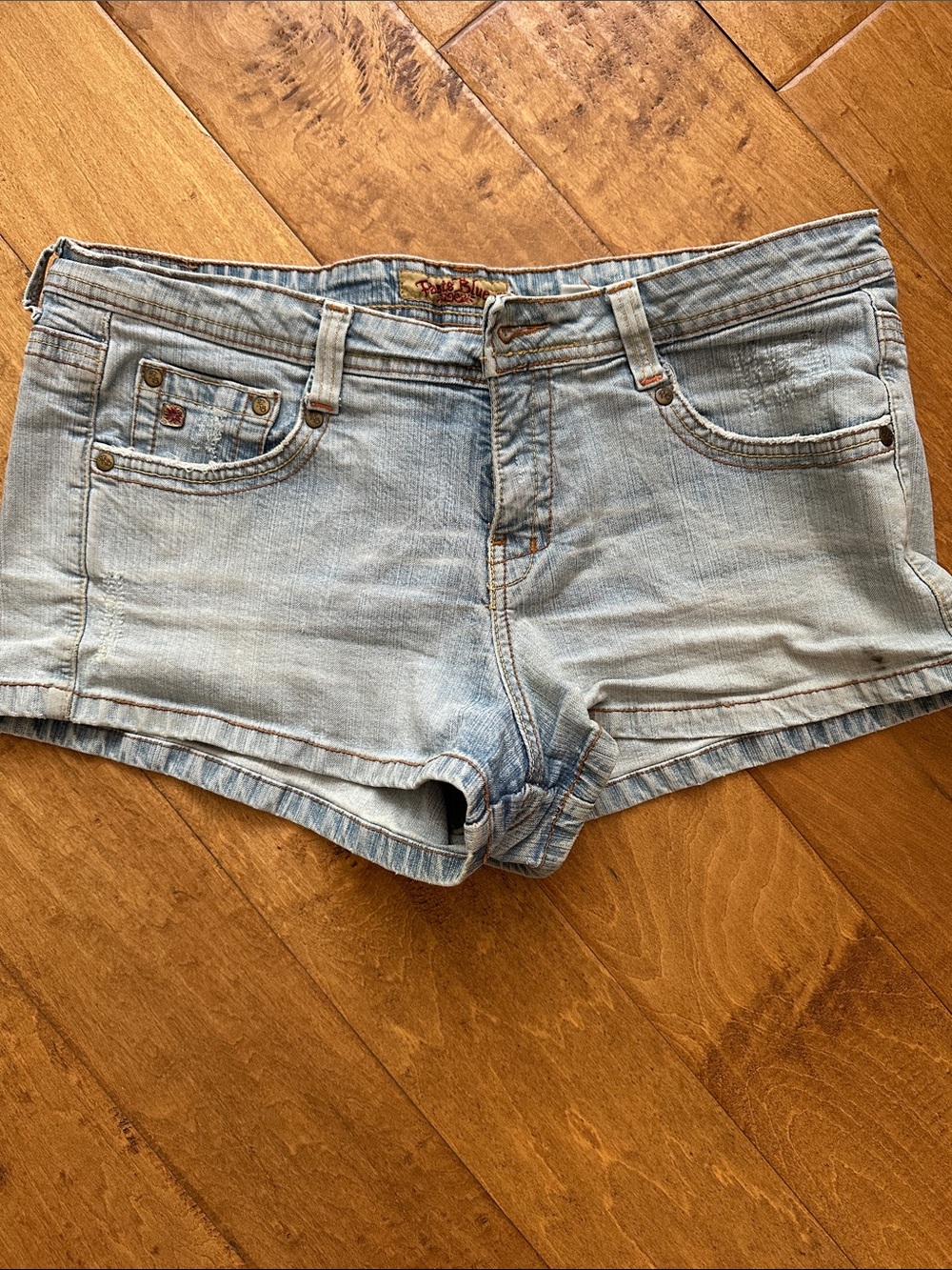 Paris Blues Light Blue Denim Low-Rise Jean Shorts